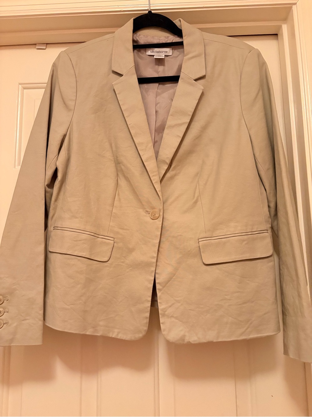 Liz Claiborne Beige-Tone Tailored Blazer